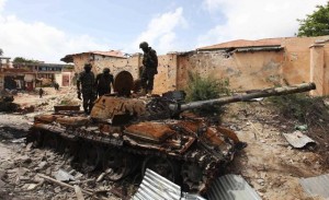 Destroyed tank