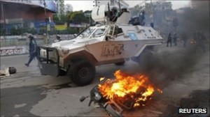 Both sides say that the demonstration quickly turned violent