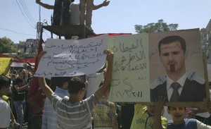People protest against Syrian President