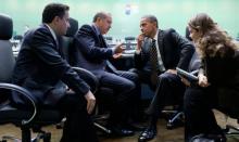 President Obama talks with Turkish Prime Minister