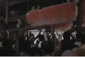 Protesters Tear Down Embassy Wall