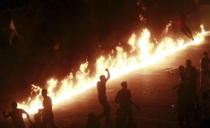 Clashes in Cairo between Christian Copts and state security force