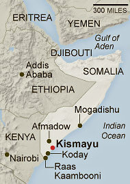 Kenyan troops aim to squeeze Kismayu from two flanks.