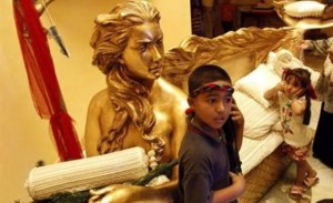 luxury couch made of gold, are all symbols of opulence and power enjoyed by Muammar Qaddafi’s family