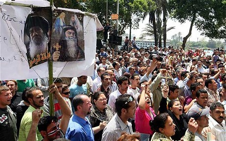 Coptic Christians protest