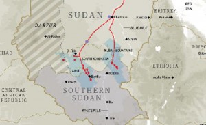 key areas in the dispute between north and south Sudan