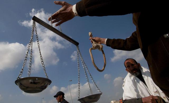 An anti-Mubarak protester