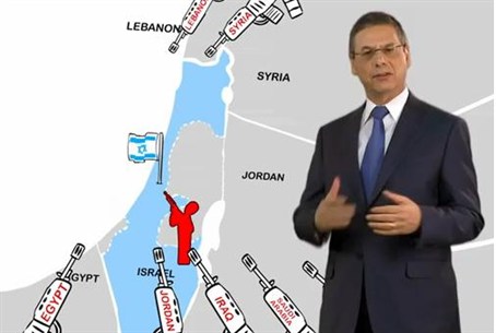 Danny Ayalon and map of 'Auschwitz Borders'