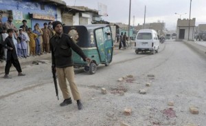 A Pakistani policeman at seen