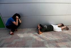 Children take cover from incoming rockets in Kibbutz Kfar Aza