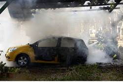 Gaza terrorists car destroyed by IDF missile