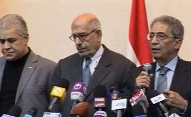 Hamdeen SabahyL Mohamed ElBaradei C and Amr Moussa R Al Arabiya