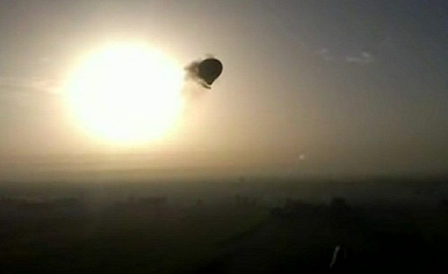 Snapshot of a video taken by tourists on a second balloon Al Arabiya