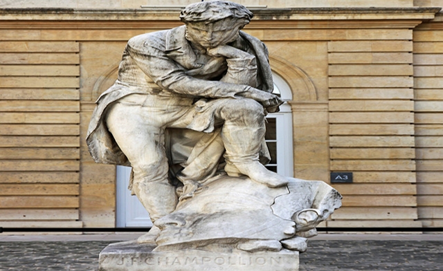 The statue was carved in 1875 by Frédéric-Auguste Bartholdi and is located in the main courtyard of the Collège de France. Al Ahram Online