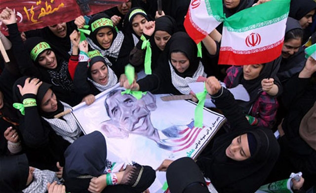 people marched in Tehran and other cities chanting Death to America AFP