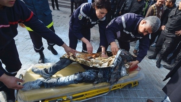 a Tunisian named Adel Khadri immolated himself in Tunis. Reuters