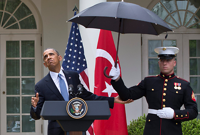 Obama and Marine AP