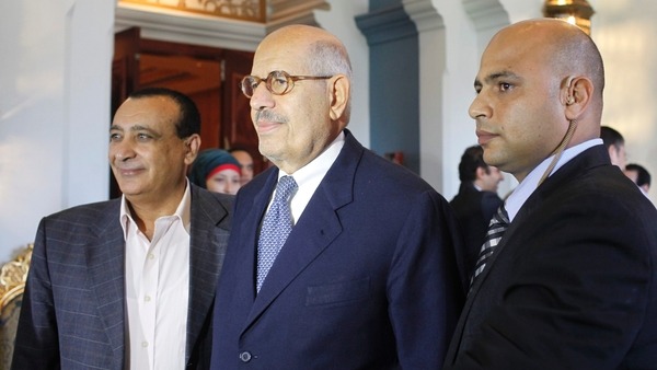 Senior opposition figure Mohamed ElBaradei C Reuters