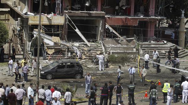 A car bomb ripped through the interior ministers convoy AFP