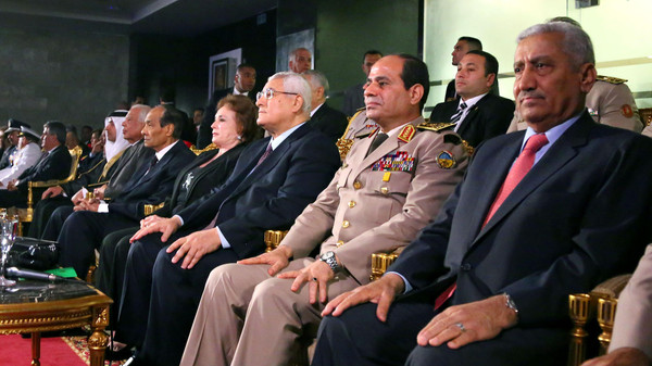 Egypts interim president Adly Mansour and General Abdel Fattah al-Sisi AFP