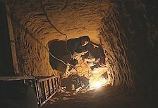 A smuggling tunnel on the Gaza-Egypt border.