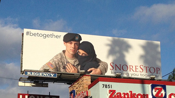 Ad of U.S. Soldier and Muslim wife Photo -Twitter