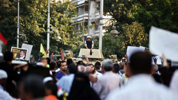Hundreds of Muslim Brotherhood supporters of Mohammed Morsi rally in Cairo. AFP