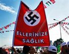 Nazi flag hoisted by Turkish flotilla support
