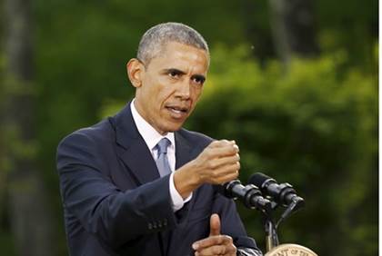Obama speaks at news conference in Camp David - reuters
